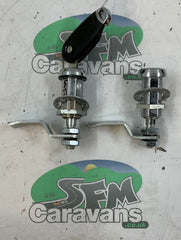 Gas locker door compression locks