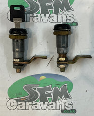 Gas locker door compression locks