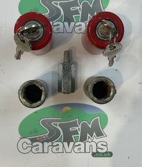 Caravan leg winder locks