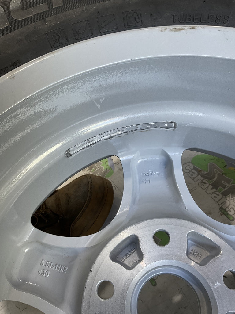 Swift group alloy wheel; 14", 5 stud SFM Caravans