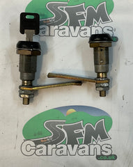 Gas locker door compression locks