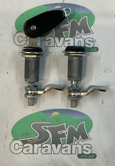 Gas locker door compression locks