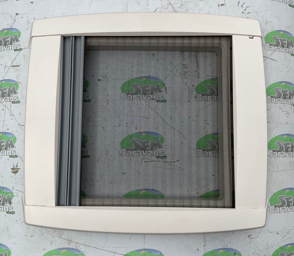 MPK 400x400mm White Flyscreen With Blind For Caravan & Motorhome Windows